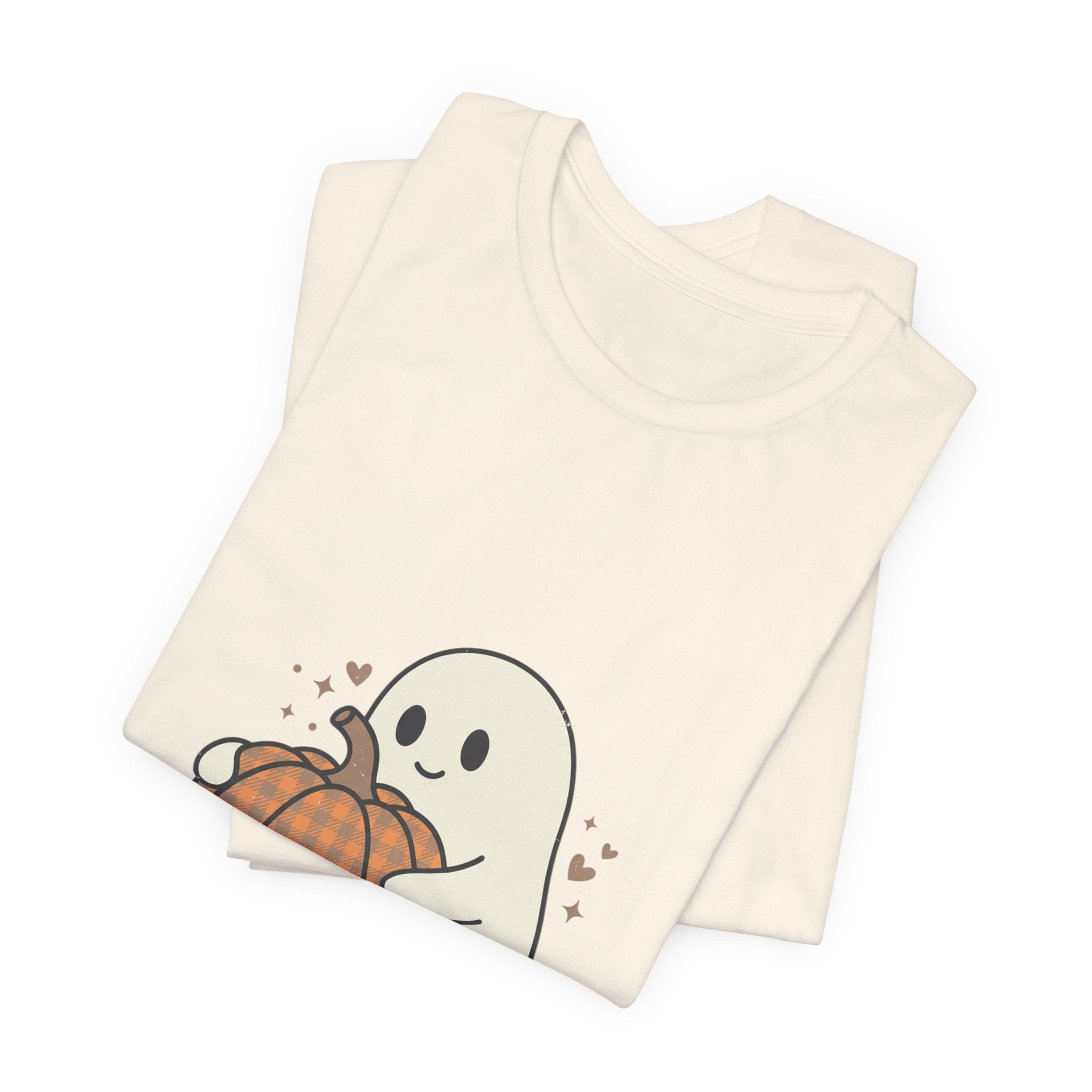 Cute Ghost Holding Pumpkin Tee | Pumpkin Halloween Fall Aesthetic