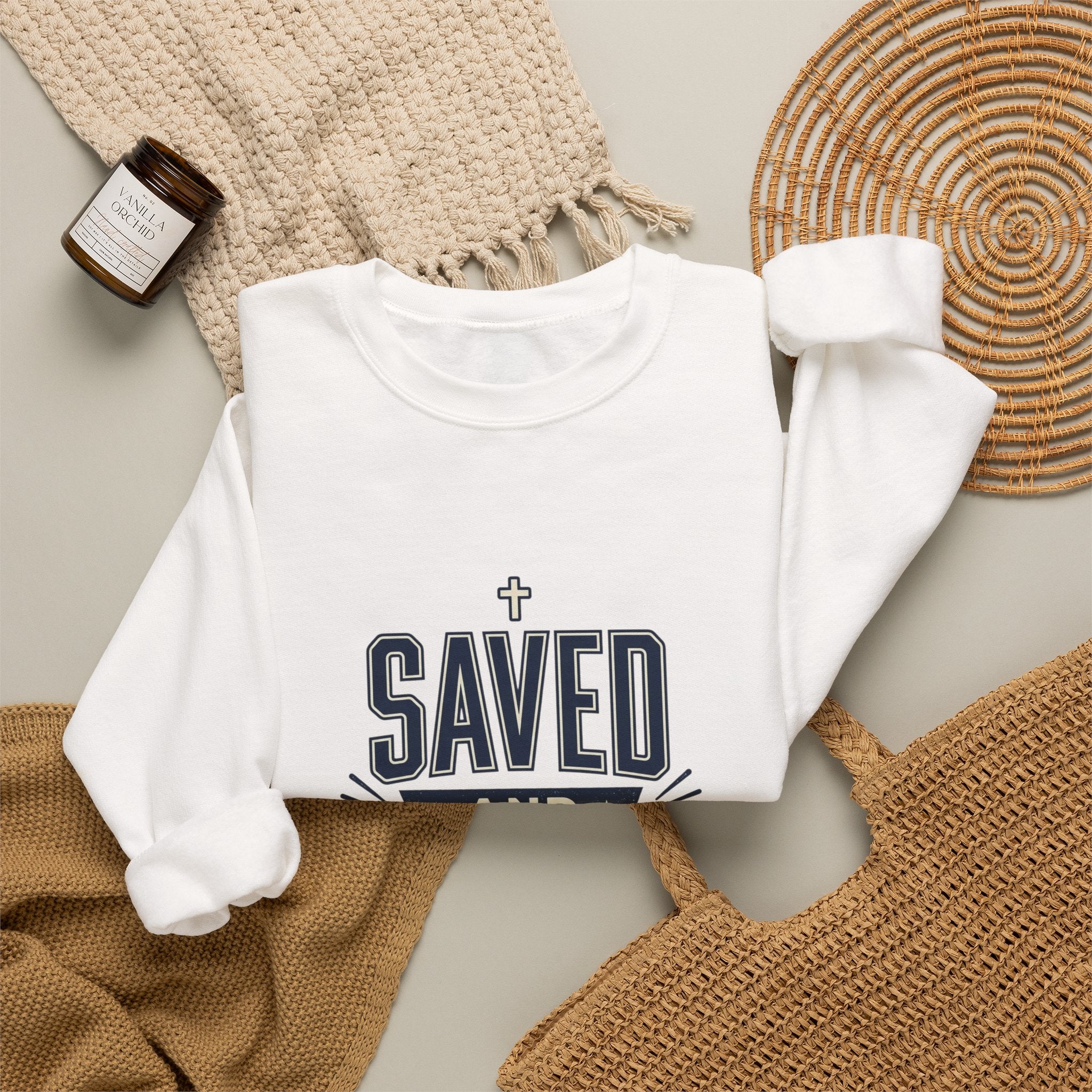 Saved and So Free Sweatshirt | Faith & Freedom 4th of July Christian Patriotic