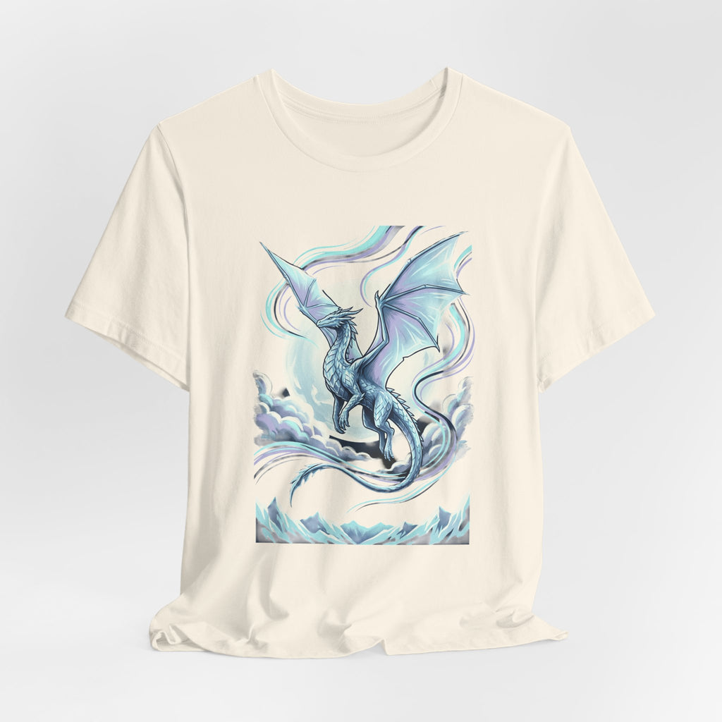 Ice Dragon Illustration T-Shirt | Fantasy Dragon Art, Mythical Creature Tee