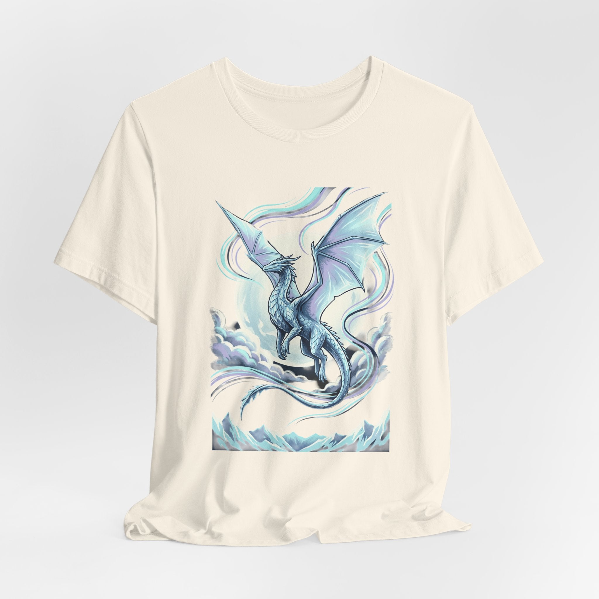 Ice Dragon Illustration T-Shirt | Fantasy Dragon Art, Mythical Creature Tee