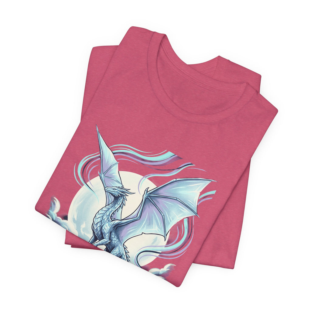 Ice Dragon Illustration T-Shirt | Fantasy Dragon Art, Mythical Creature Tee