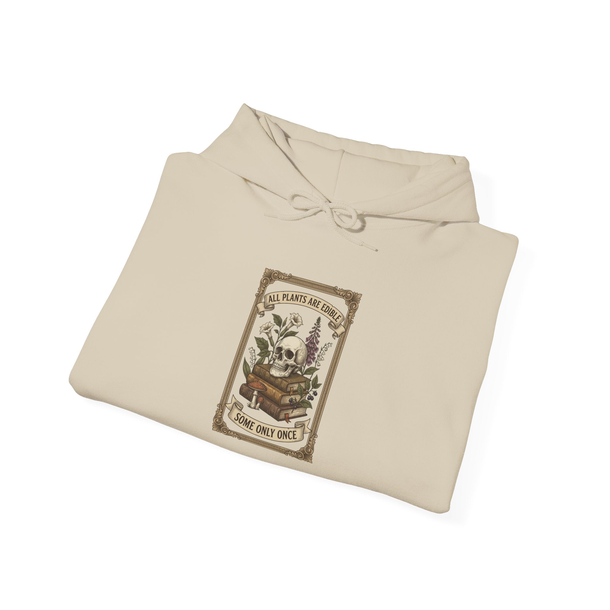 All Plants Are Edible Hoodie | Vintage Botanical Mycology Illustration