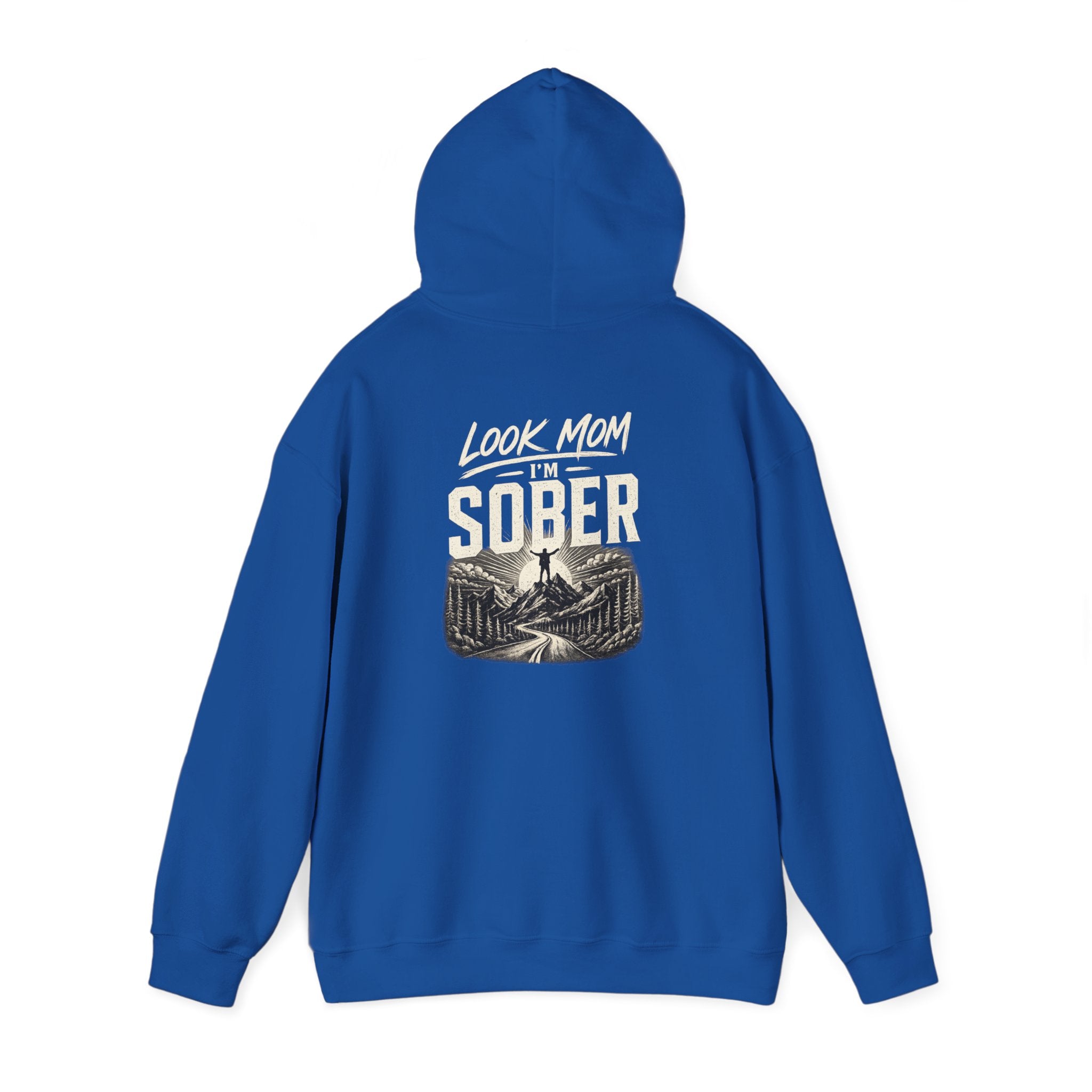 Hoodie — "Sober" Mountain Path Vintage Graphic Pullover