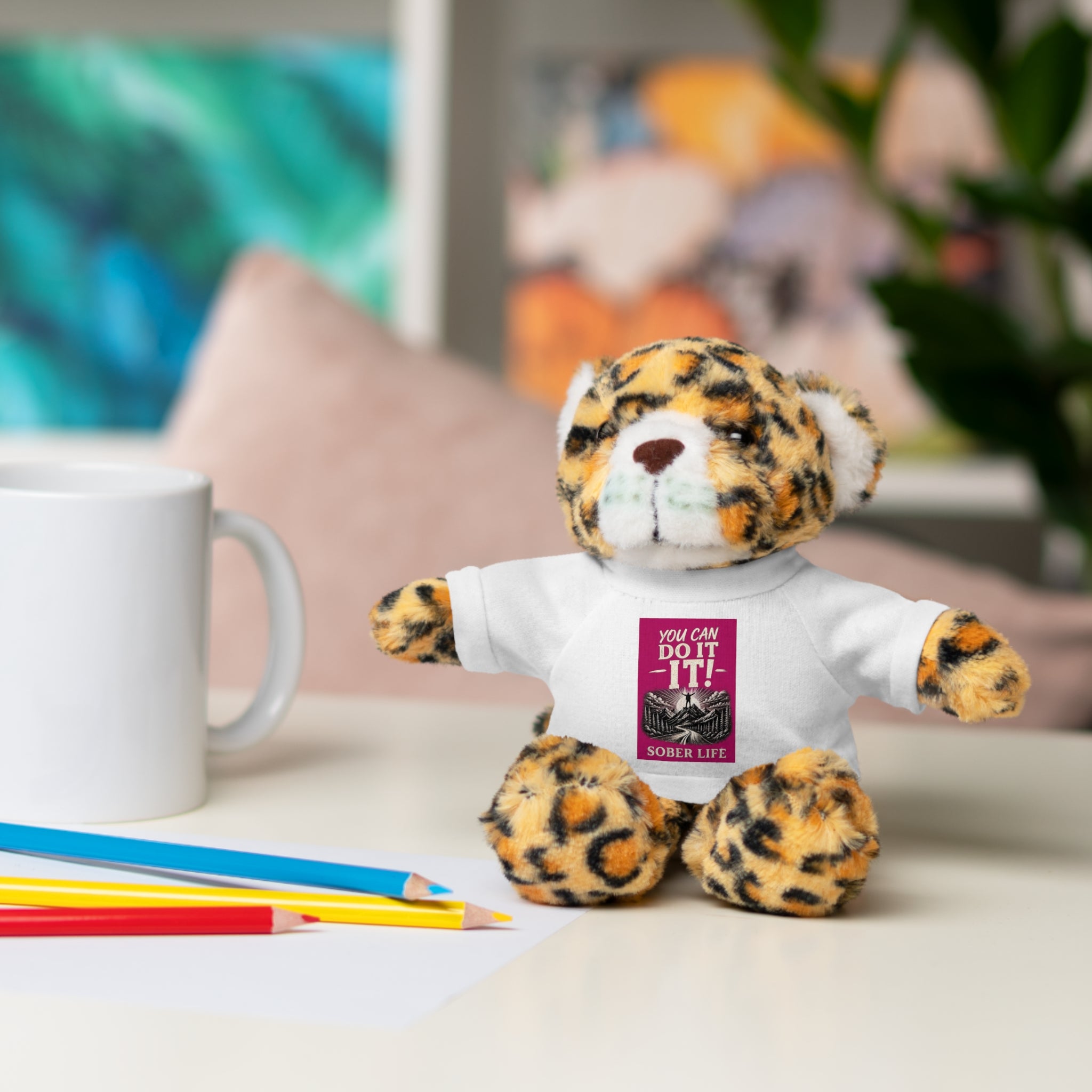 Motivational Teddy Bear with 'You Can Do It!' Tee