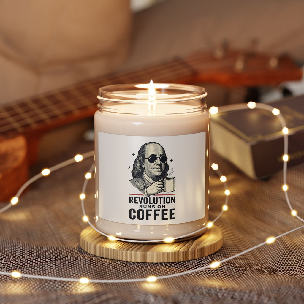 Revolution Runs on Coffee Candle, Soy Jar, Founding Daddies Patriotic Vintage