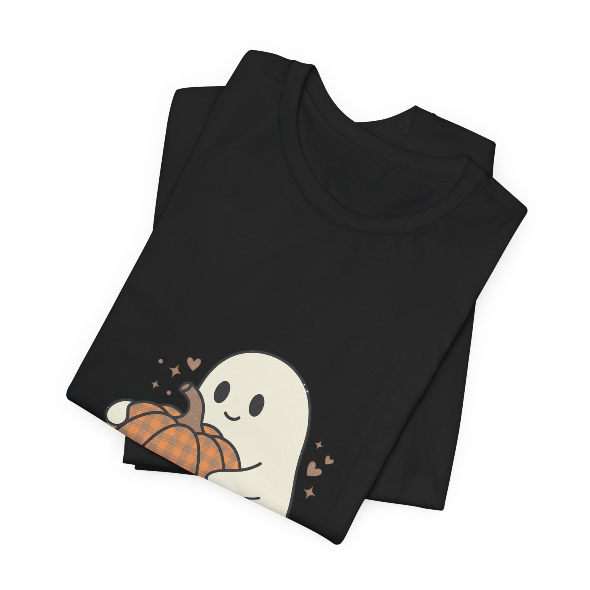 Cute Ghost Holding Pumpkin Tee | Pumpkin Halloween Fall Aesthetic