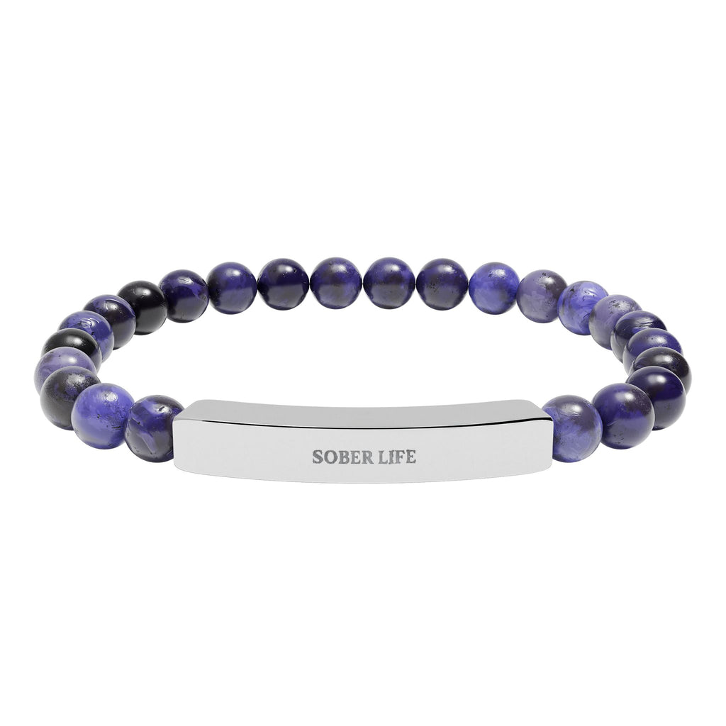 Engravable Natural Stone Stretch Bar Bracelet – Personalized Beaded Bracelet