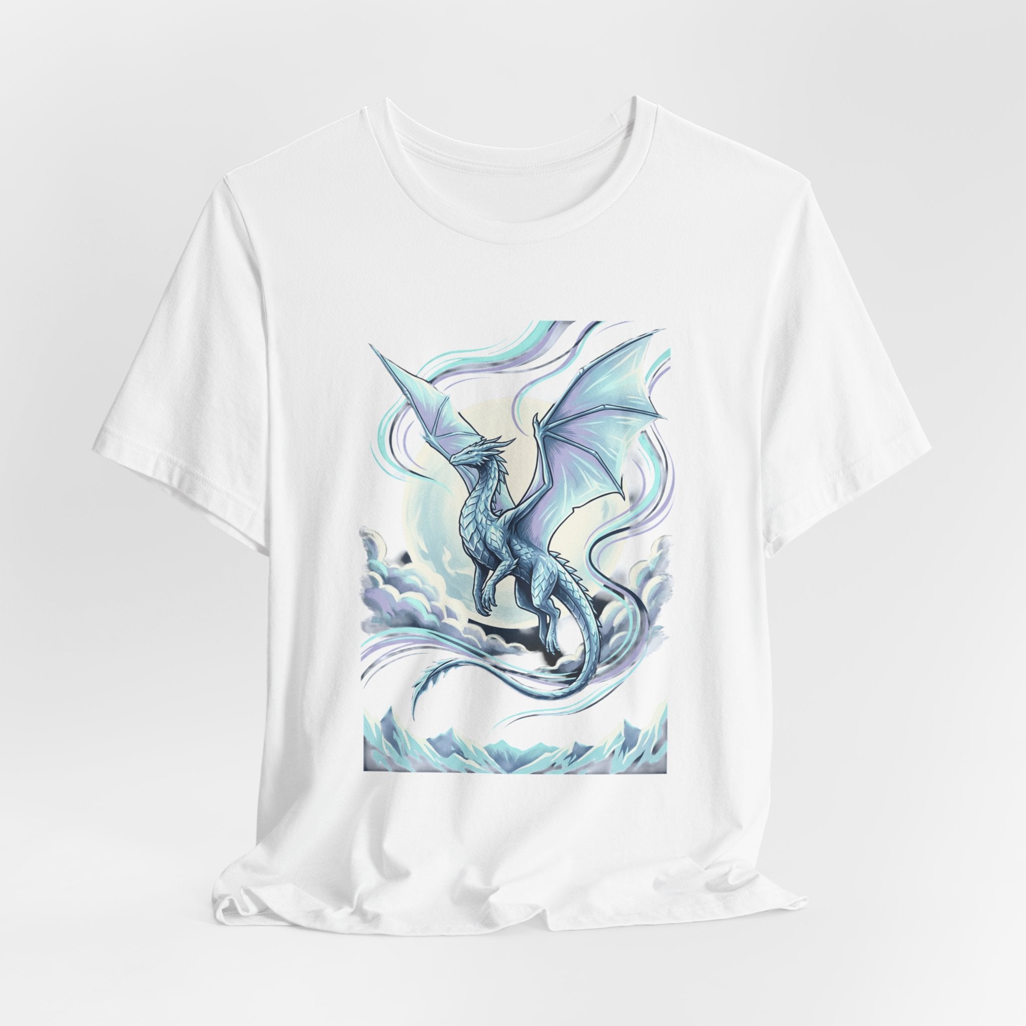 Ice Dragon Illustration T-Shirt | Fantasy Dragon Art, Mythical Creature Tee