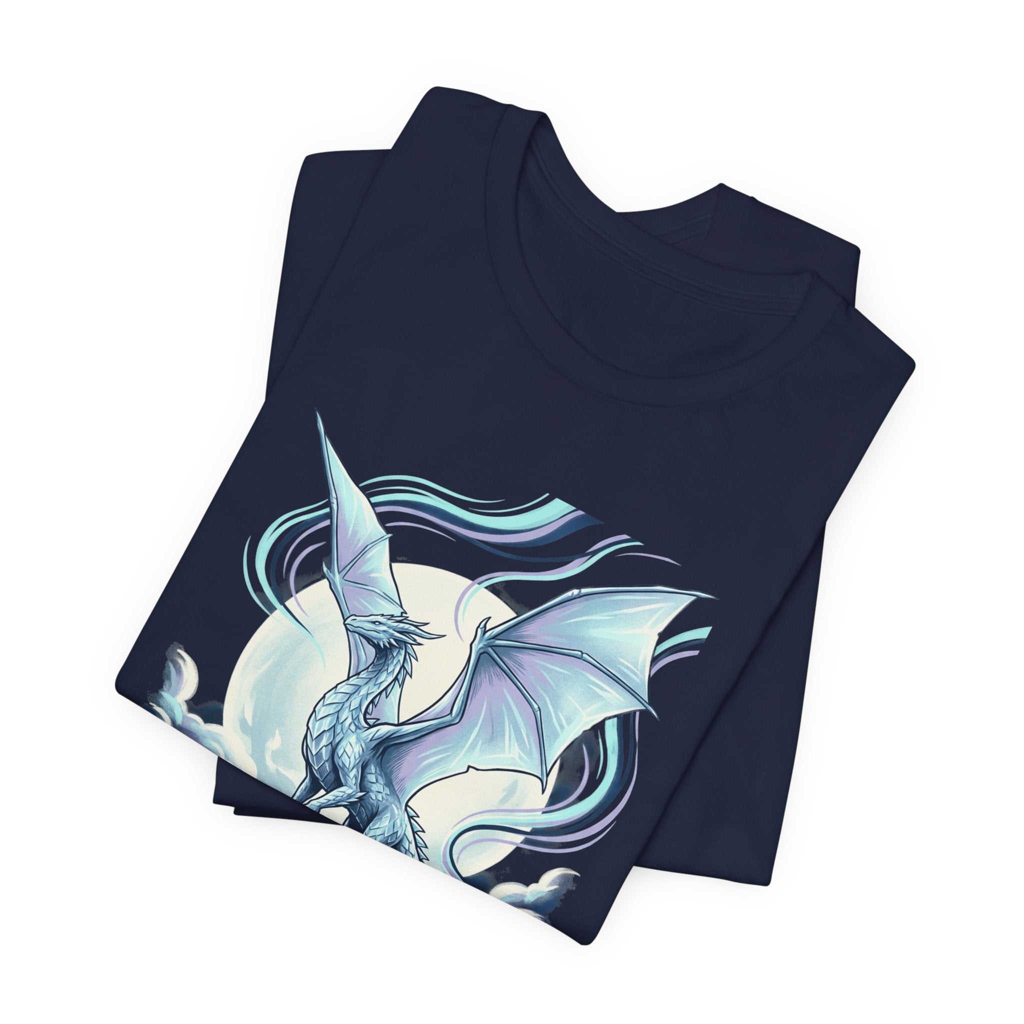 Ice Dragon Illustration T-Shirt | Fantasy Dragon Art, Mythical Creature Tee