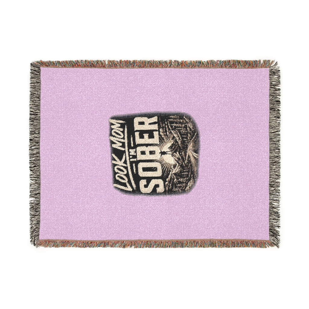 Sober Badge Woven Blanket — Cozy Recovery Throw