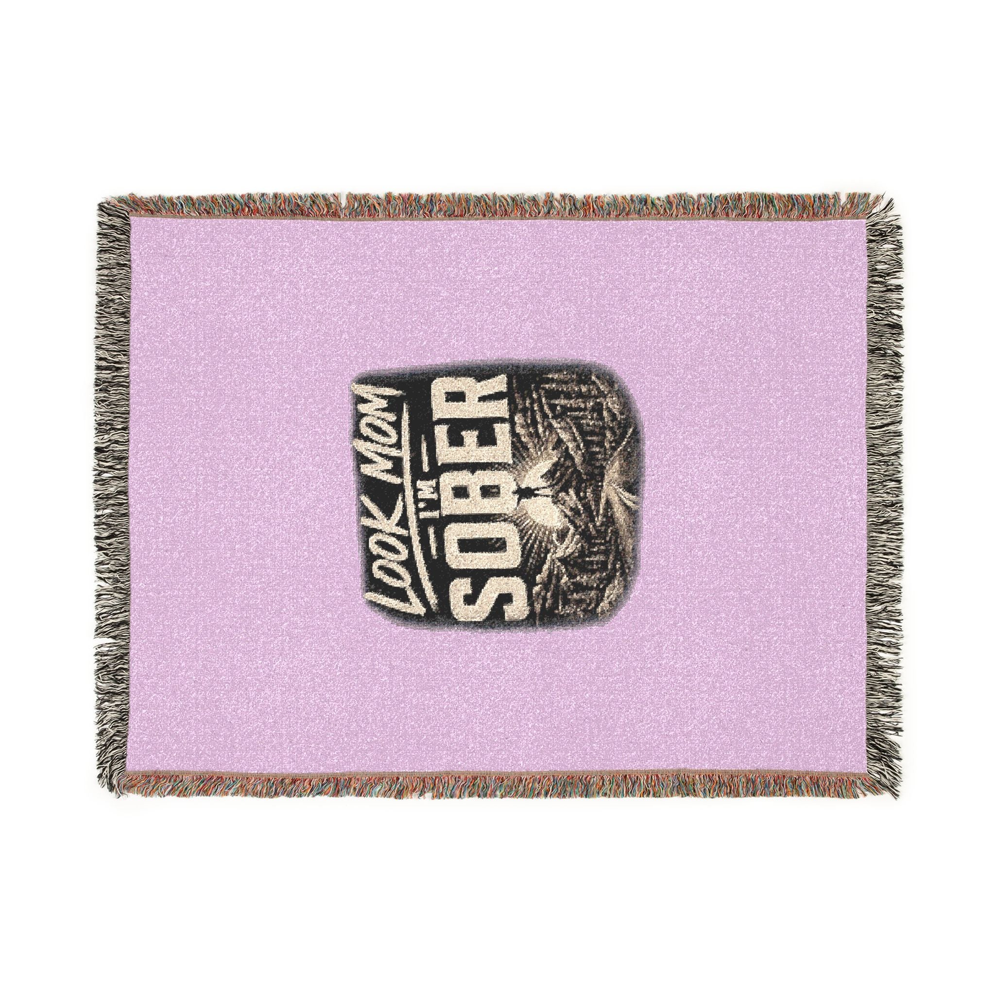 Sober Badge Woven Blanket — Cozy Recovery Throw