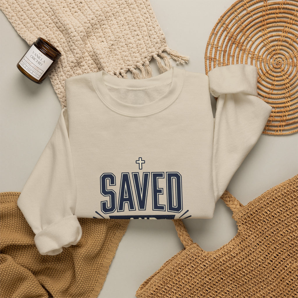 Saved and So Free Sweatshirt | Faith & Freedom 4th of July Christian Patriotic