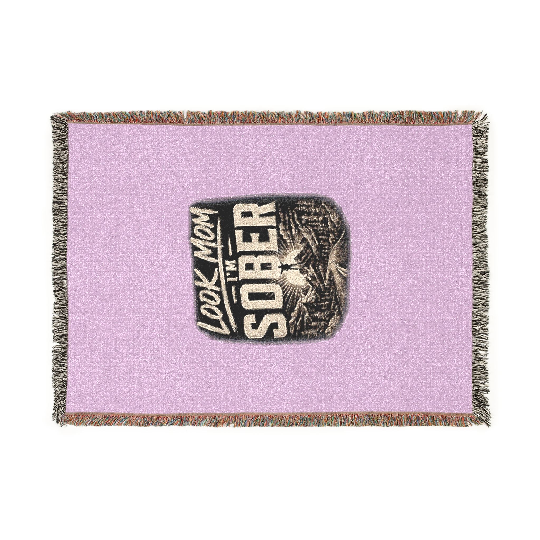 Sober Badge Woven Blanket — Cozy Recovery Throw