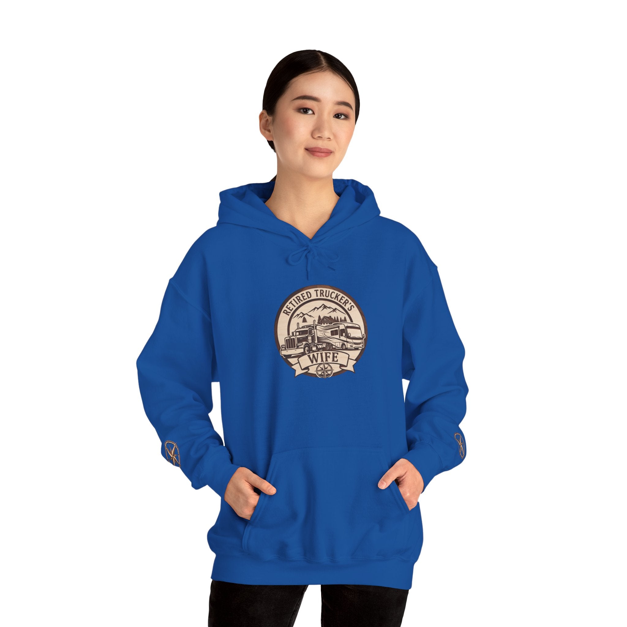 Retired Truckers Wife Hoodie — Vintage 'Retro Trailer Life' Pullover