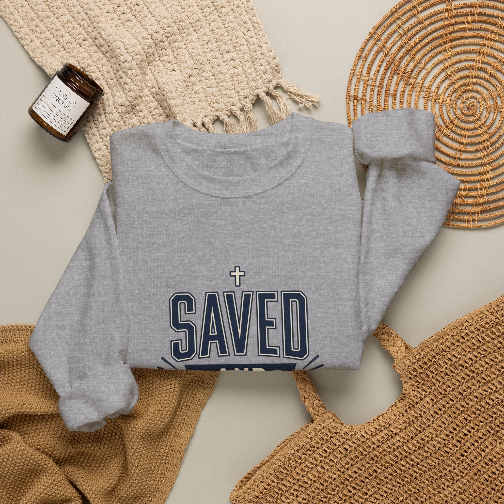 Saved and So Free Sweatshirt | Faith & Freedom 4th of July Christian Patriotic