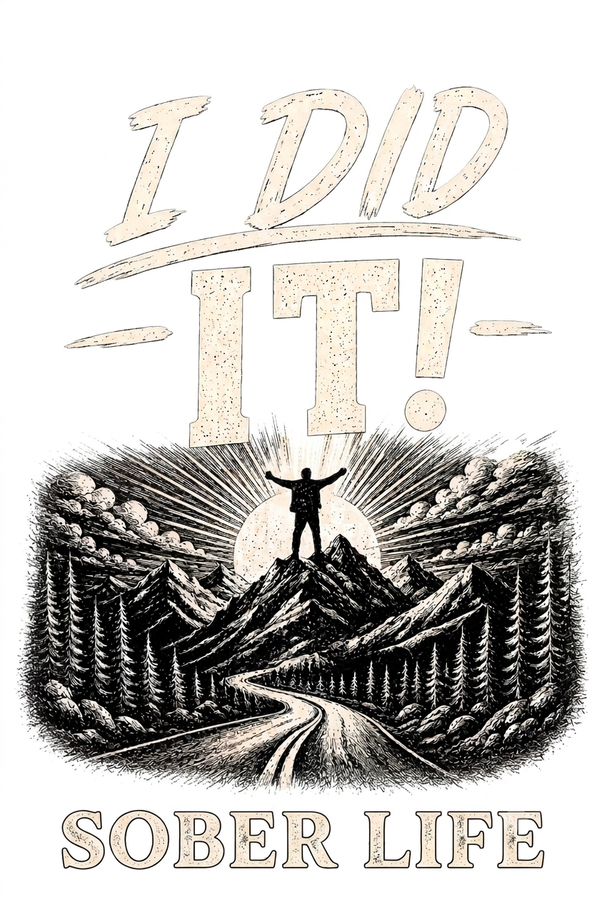 I Did It! Sober Life Tapestry — Recovery Celebration Wall Art
