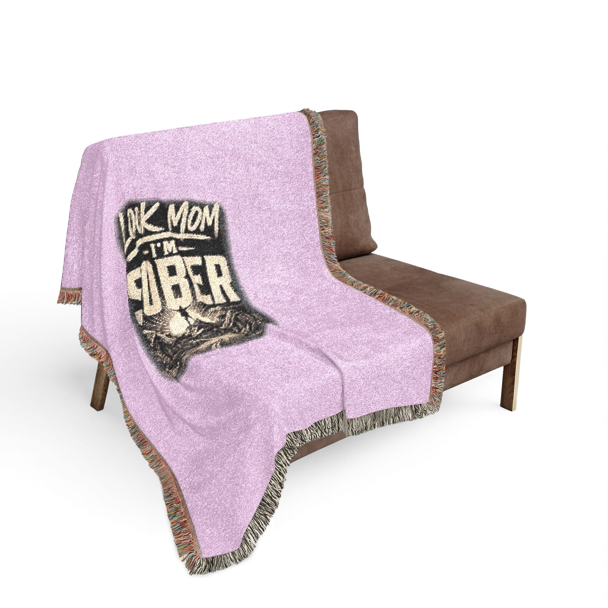 Sober Badge Woven Blanket — Cozy Recovery Throw