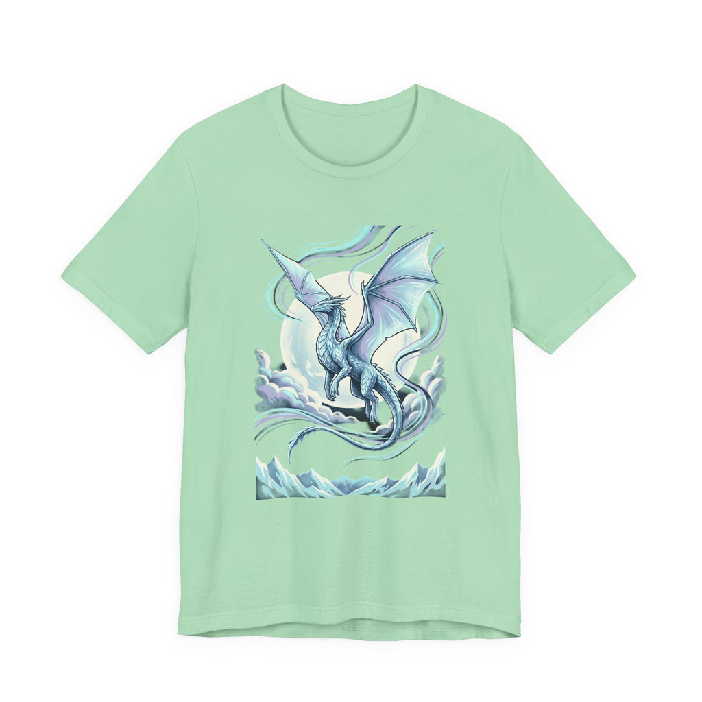 Ice Dragon Illustration T-Shirt | Fantasy Dragon Art, Mythical Creature Tee