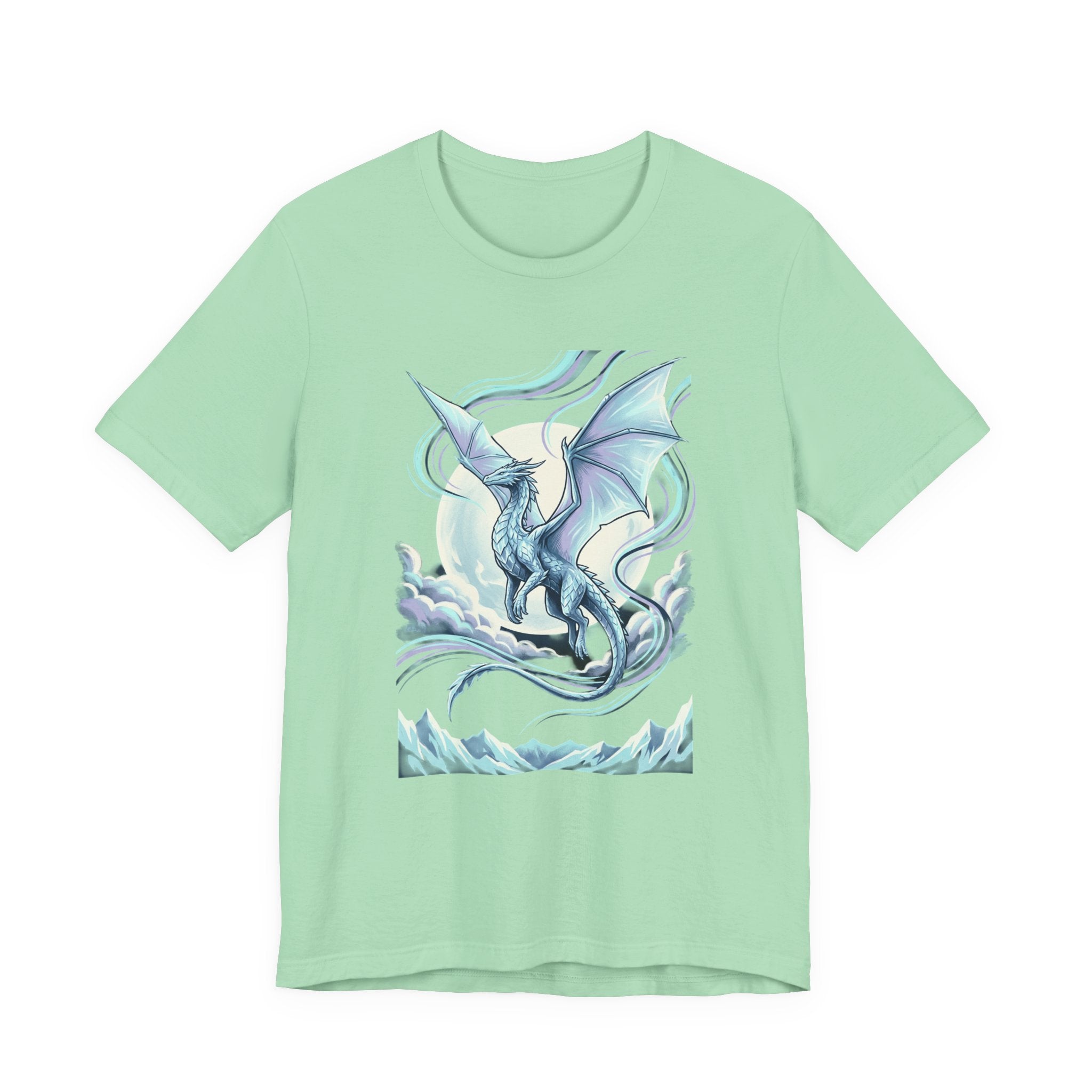 Ice Dragon Illustration T-Shirt | Fantasy Dragon Art, Mythical Creature Tee