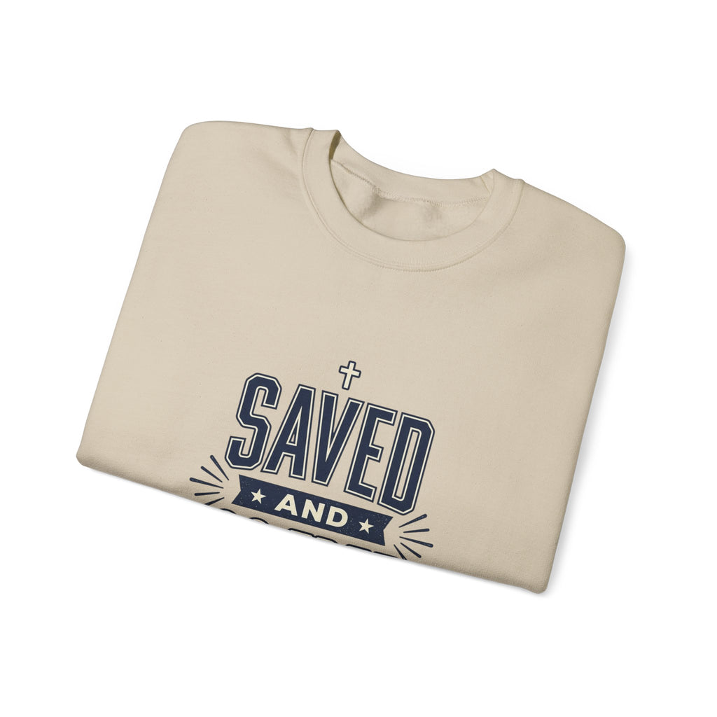 Saved and So Free Sweatshirt | Faith & Freedom 4th of July Christian Patriotic