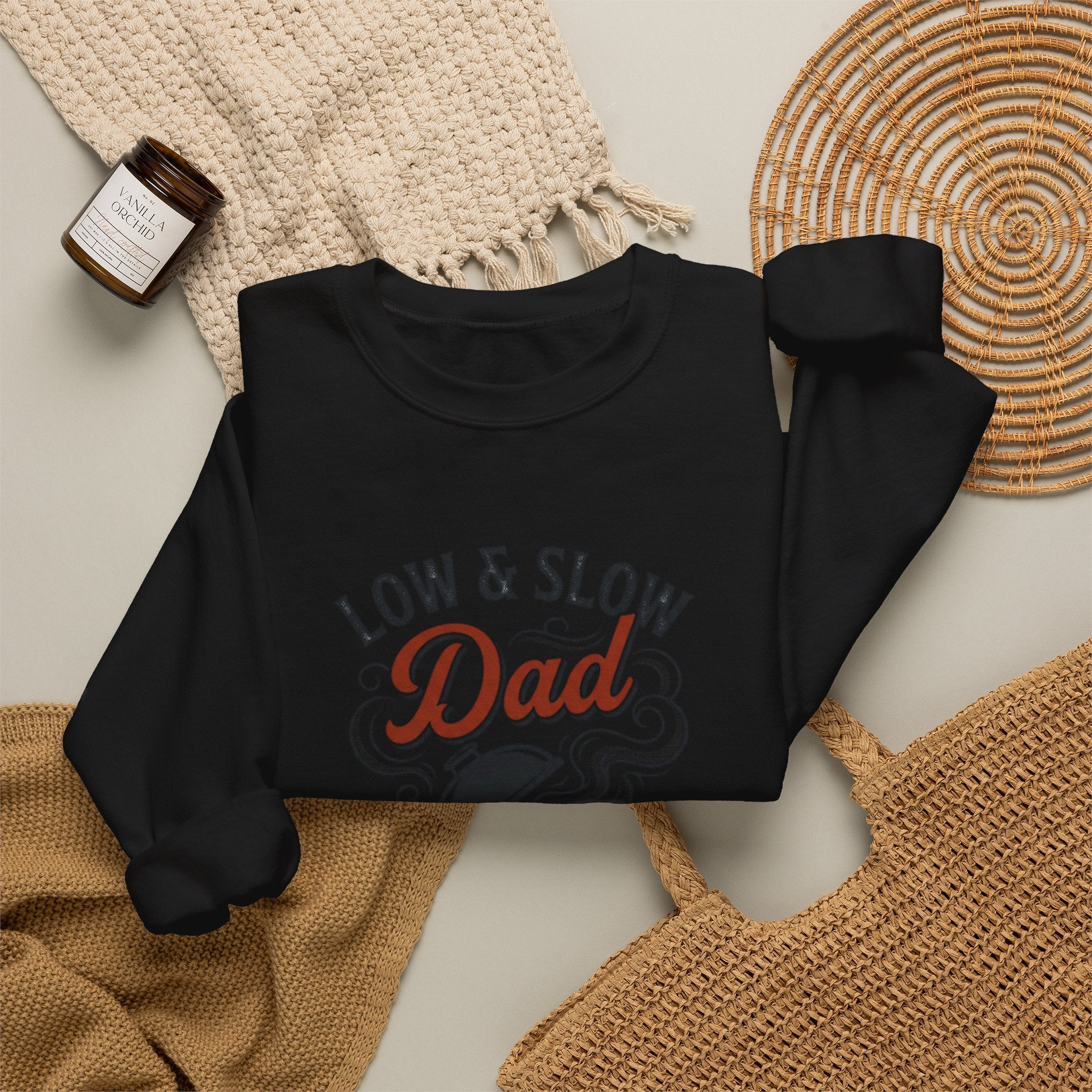 Low & Slow Dad Crewneck Sweatshirt | Backyard Pitmaster, Father's Day BBQ