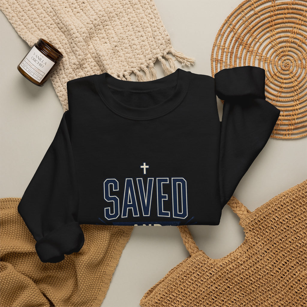 Saved and So Free Sweatshirt | Faith & Freedom 4th of July Christian Patriotic