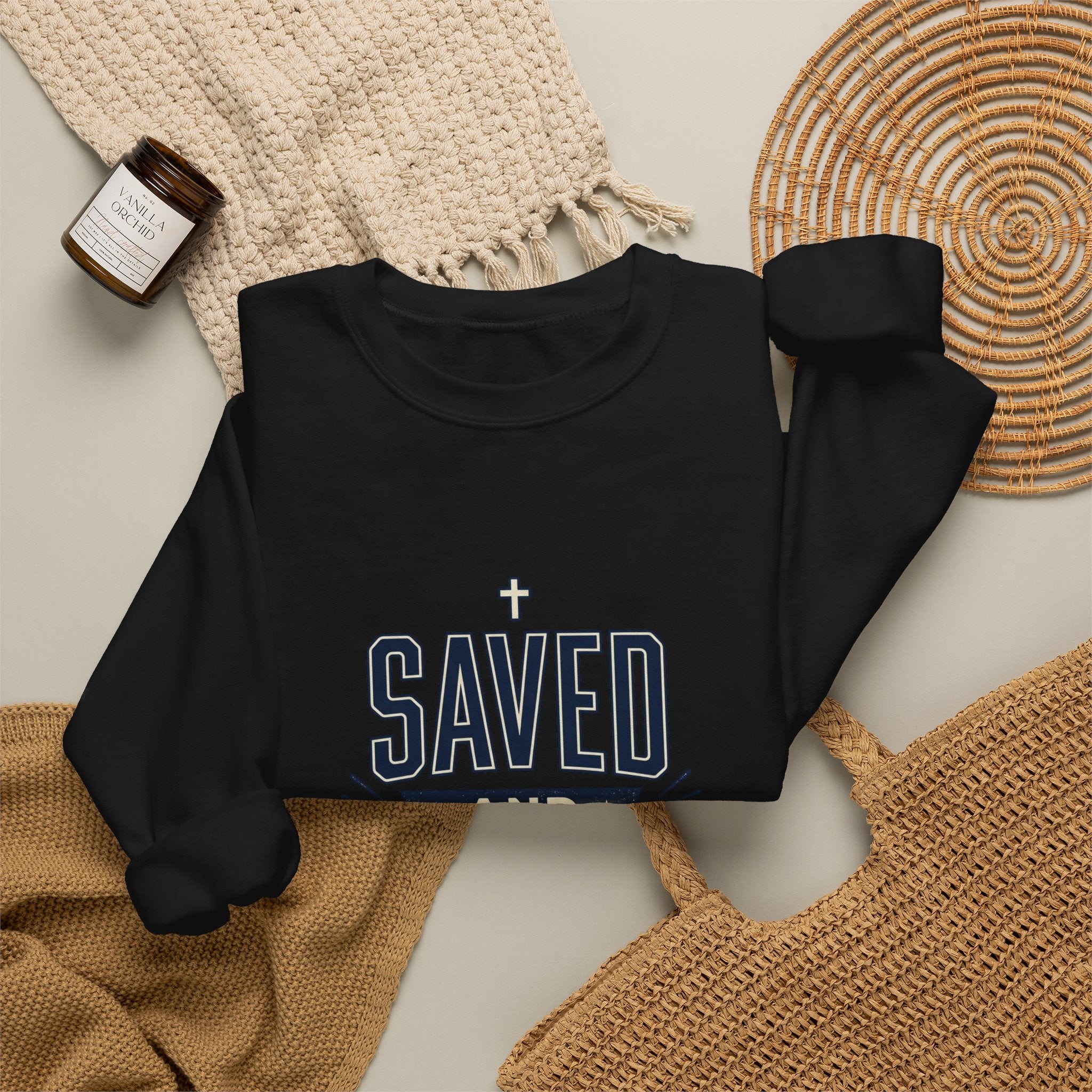 Saved and So Free Sweatshirt | Faith & Freedom 4th of July Christian Patriotic