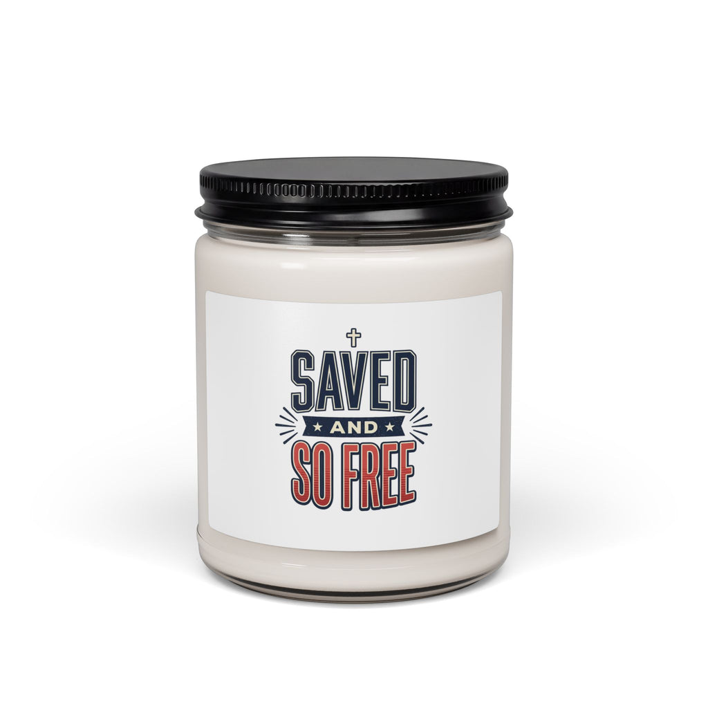 Saved and So Free Candle, Soy Jar, Faith & Freedom 4th of July