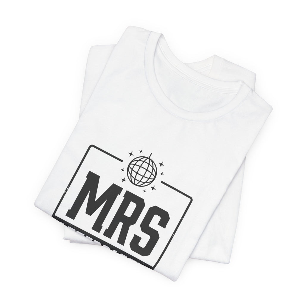 Mrs Afterparty Crew T-Shirt | Bride Era Slogan, Retro Script Tee
