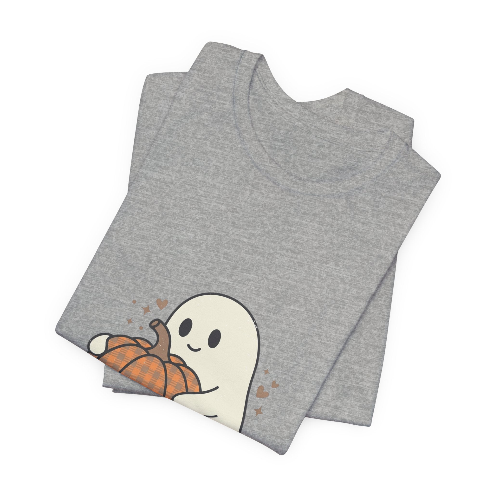 Cute Ghost Holding Pumpkin Tee | Pumpkin Halloween Fall Aesthetic