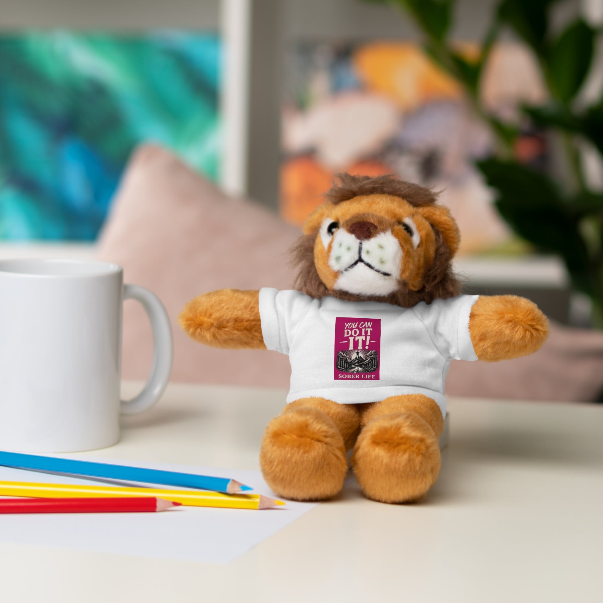 Motivational Teddy Bear with 'You Can Do It!' Tee
