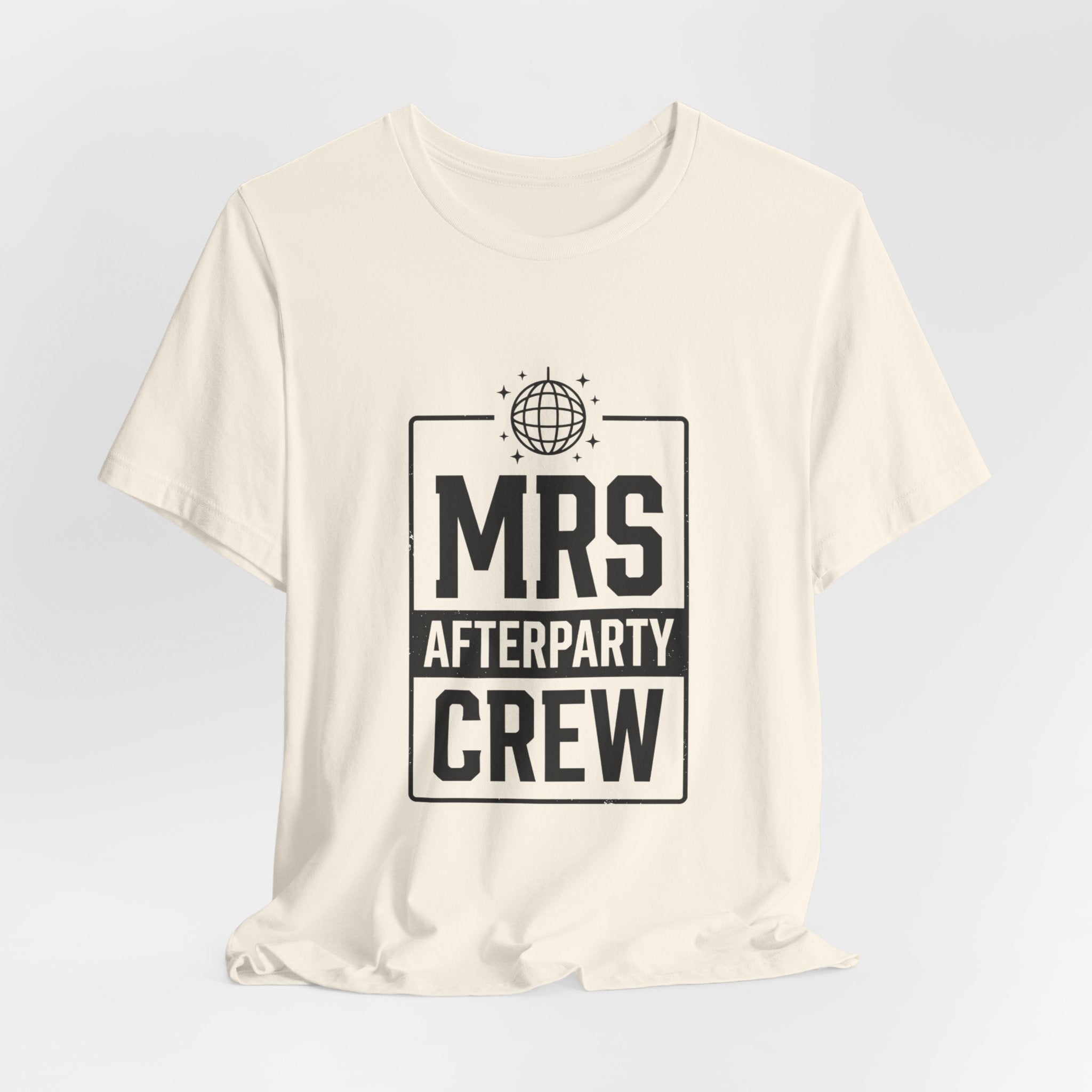 Mrs Afterparty Crew T-Shirt | Bride Era Slogan, Retro Script Tee