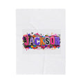 Personalized 'Jackson' Velveteen Plush Blanket — Colorful Graffiti Name Throw