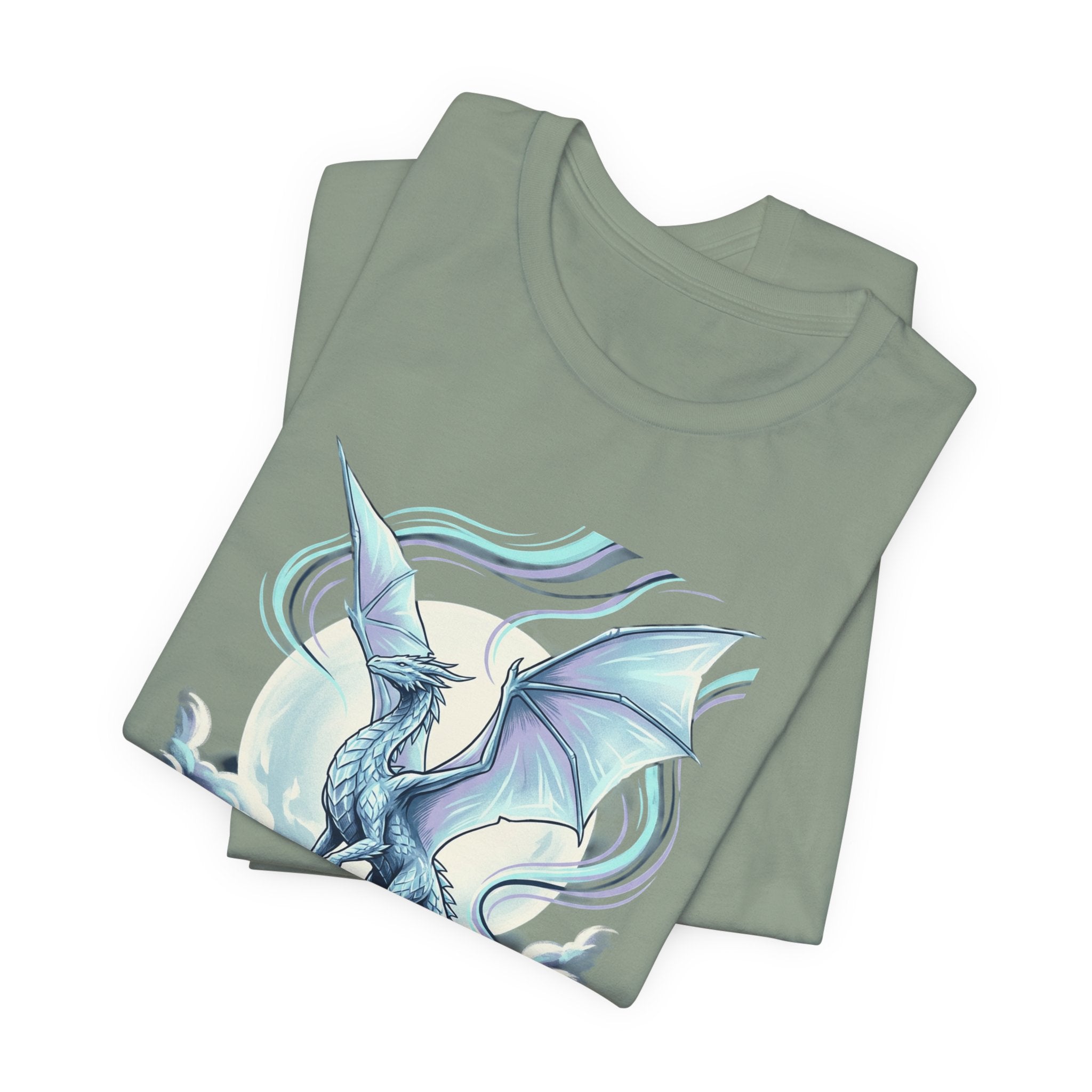 Ice Dragon Illustration T-Shirt | Fantasy Dragon Art, Mythical Creature Tee