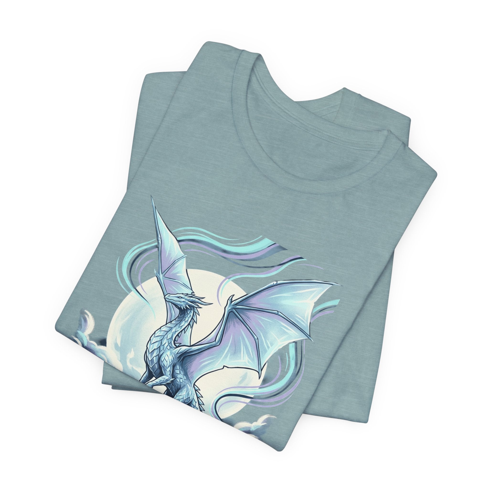 Ice Dragon Illustration T-Shirt | Fantasy Dragon Art, Mythical Creature Tee