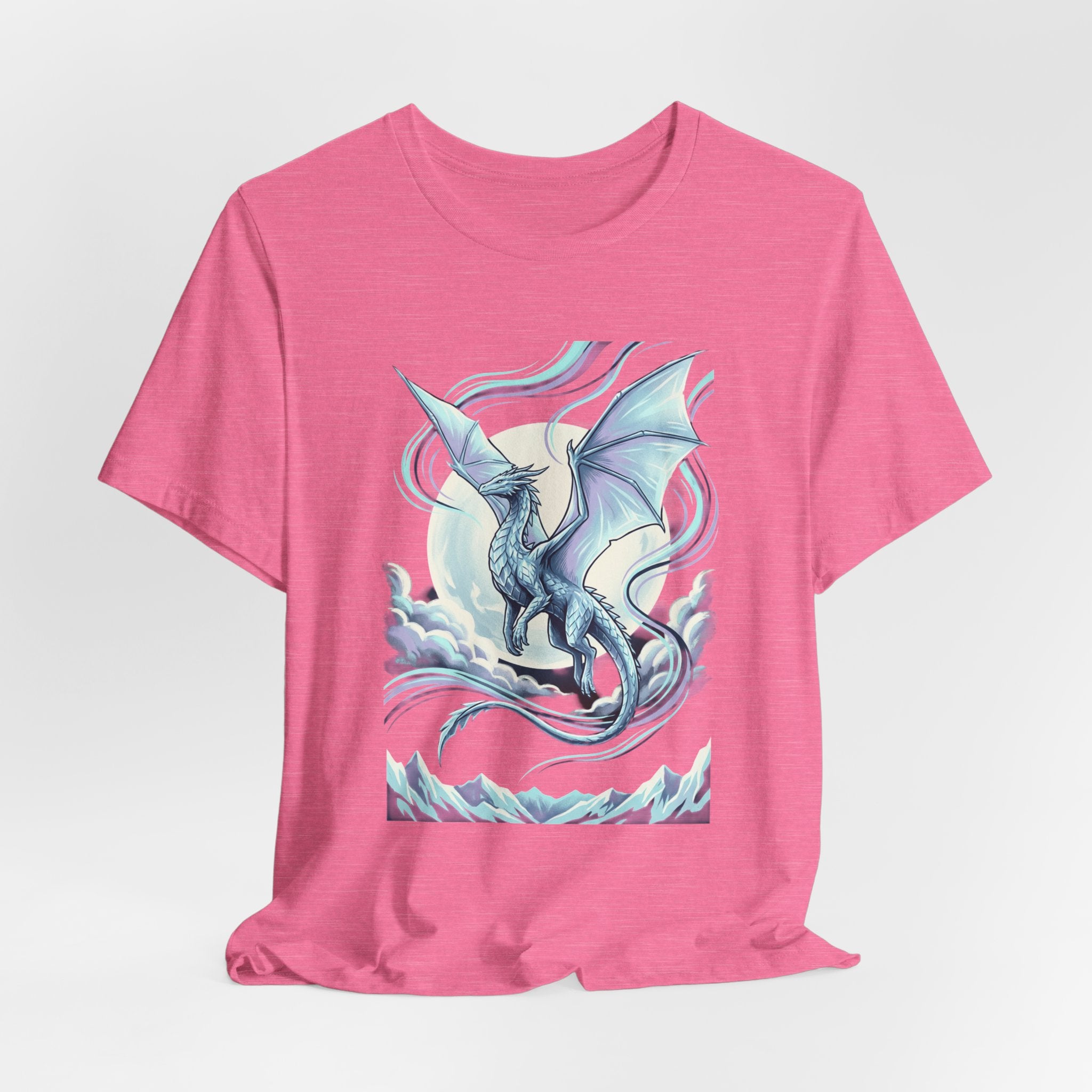 Ice Dragon Illustration T-Shirt | Fantasy Dragon Art, Mythical Creature Tee