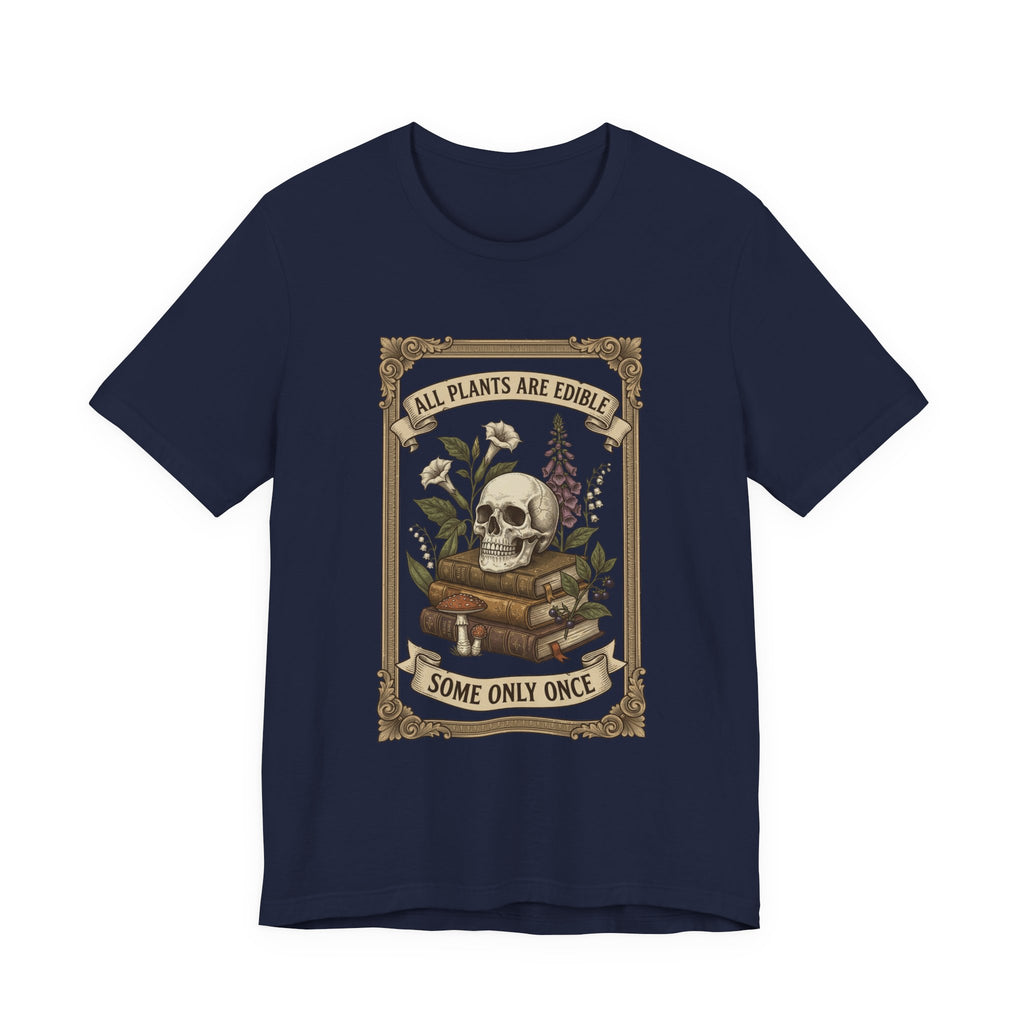 All Plants Are Edible Tee | Vintage Botanical Skull, Forager Mycology Humor