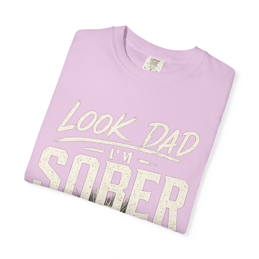 Look Dad I’m Sober T-Shirt – Recovery & Sobriety Mountain Design