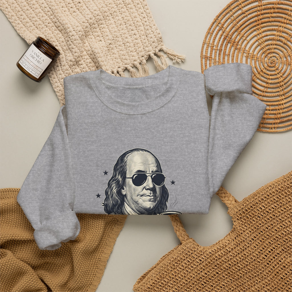 Revolution Runs on Coffee Crewneck Sweatshirt | Founding Daddies Americana, Vintage Portrait Tee