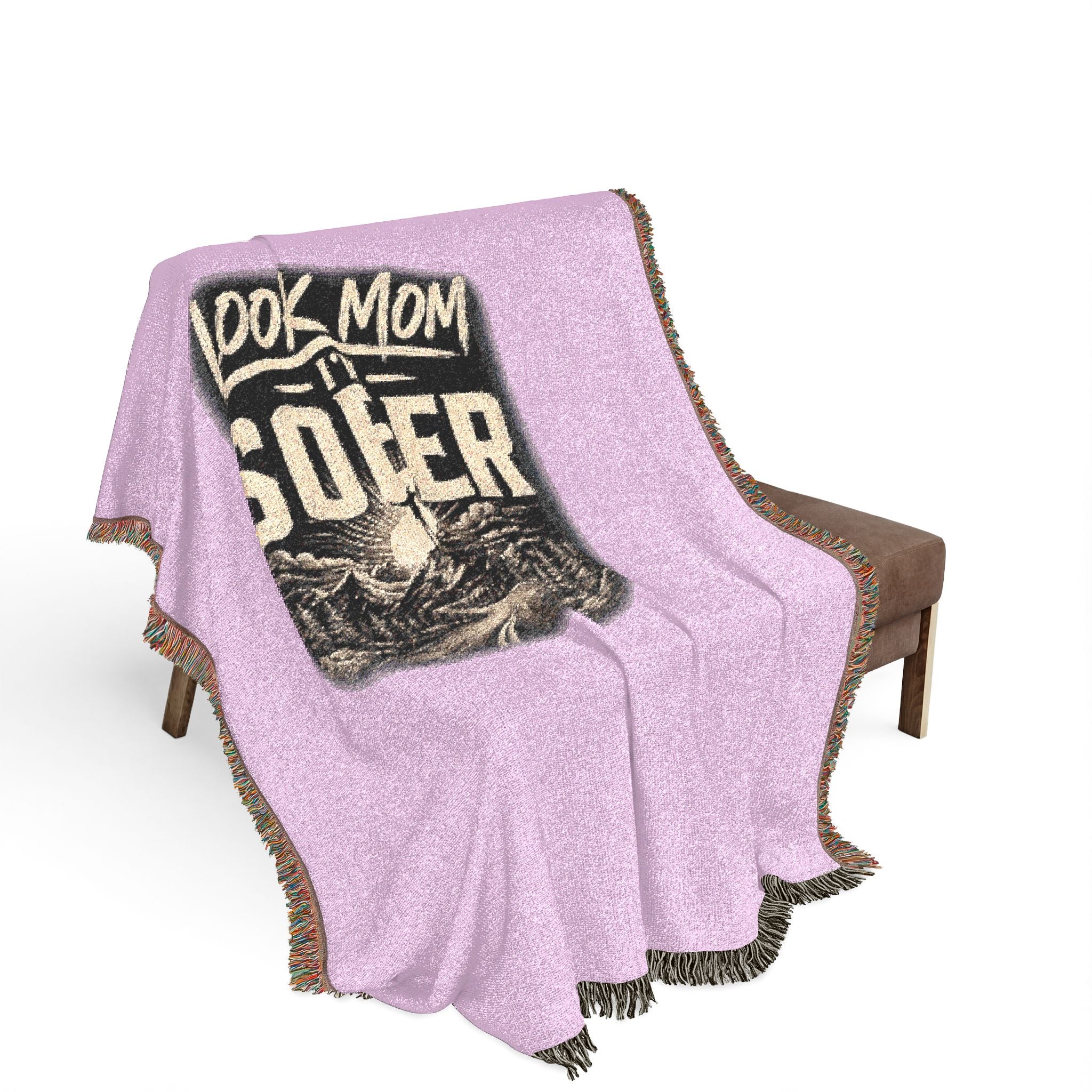 Sober Badge Woven Blanket — Cozy Recovery Throw