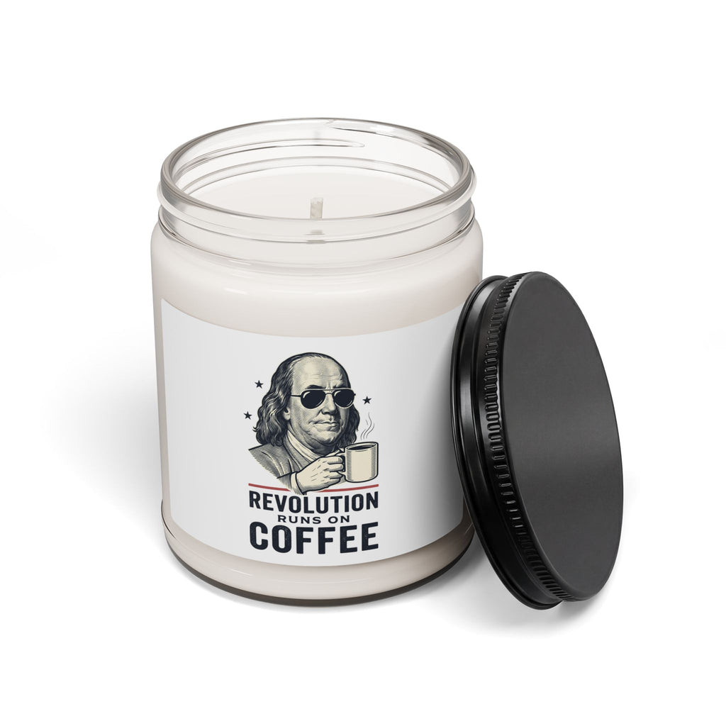Revolution Runs on Coffee Candle, Soy Jar, Founding Daddies Patriotic Vintage