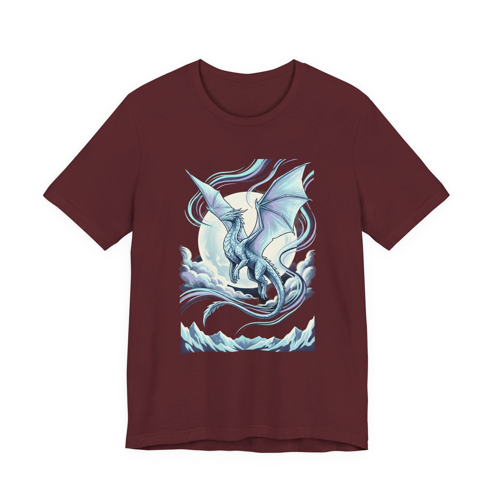 Ice Dragon Illustration T-Shirt | Fantasy Dragon Art, Mythical Creature Tee