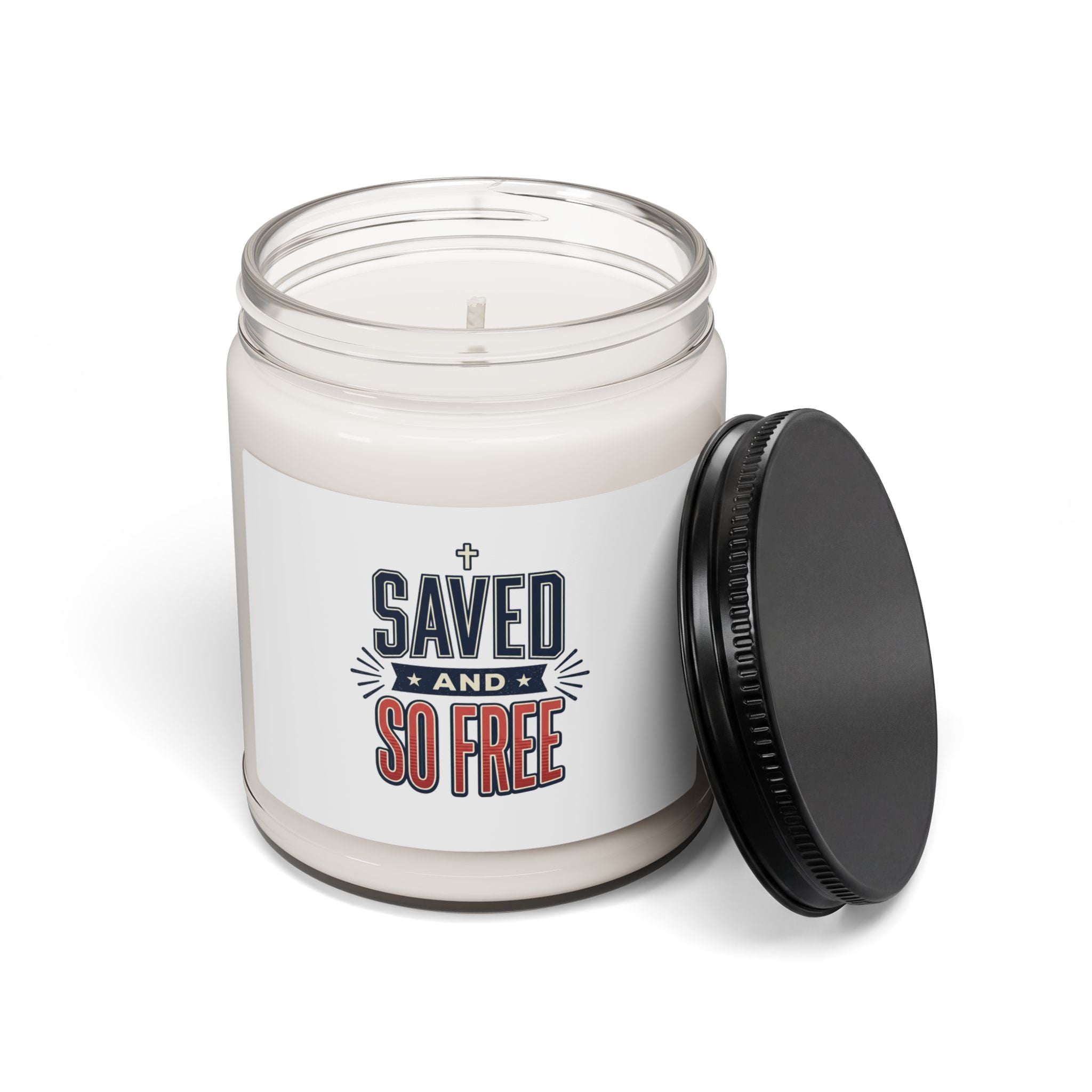 Saved and So Free Candle, Soy Jar, Faith & Freedom 4th of July