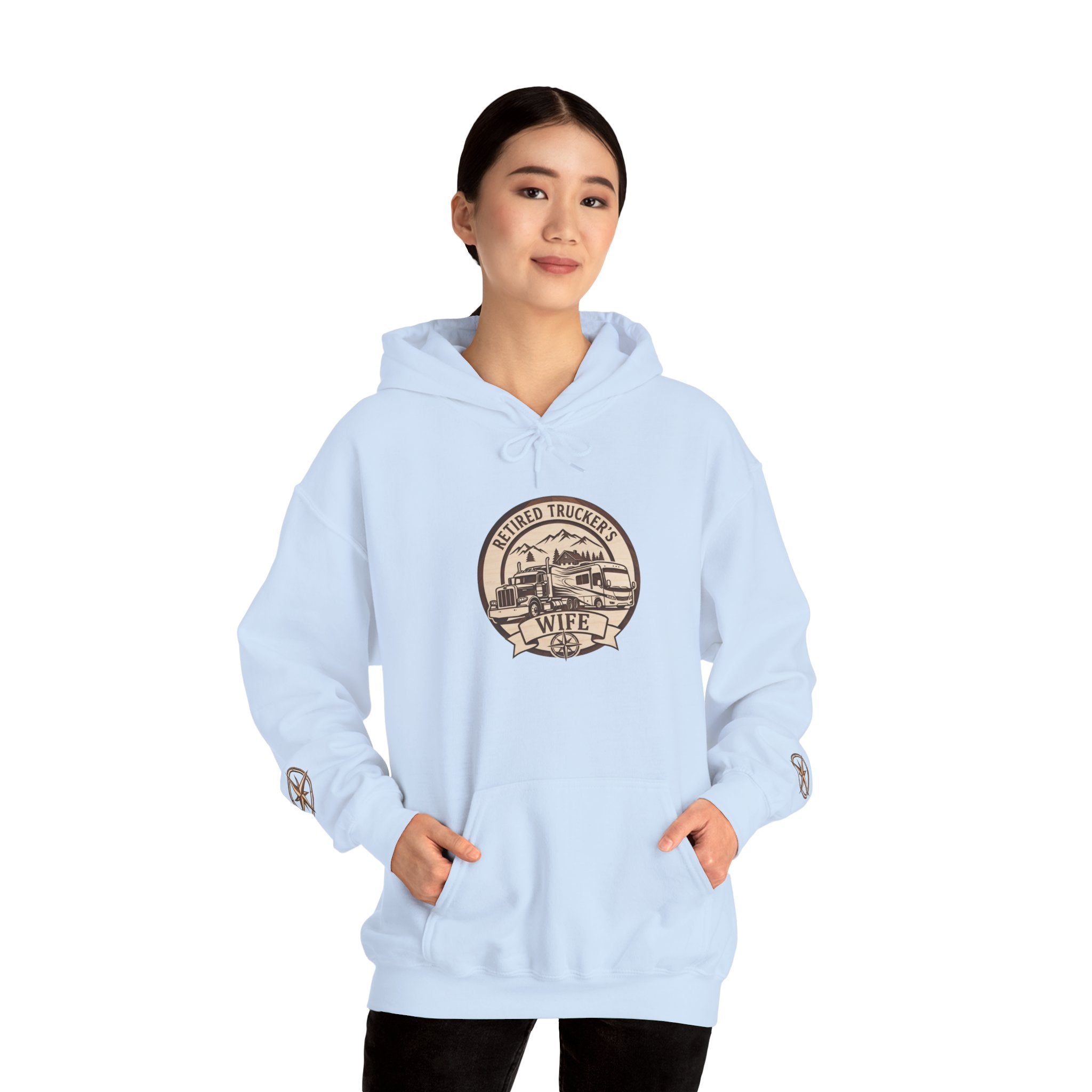 Retired Truckers Wife Hoodie — Vintage 'Retro Trailer Life' Pullover