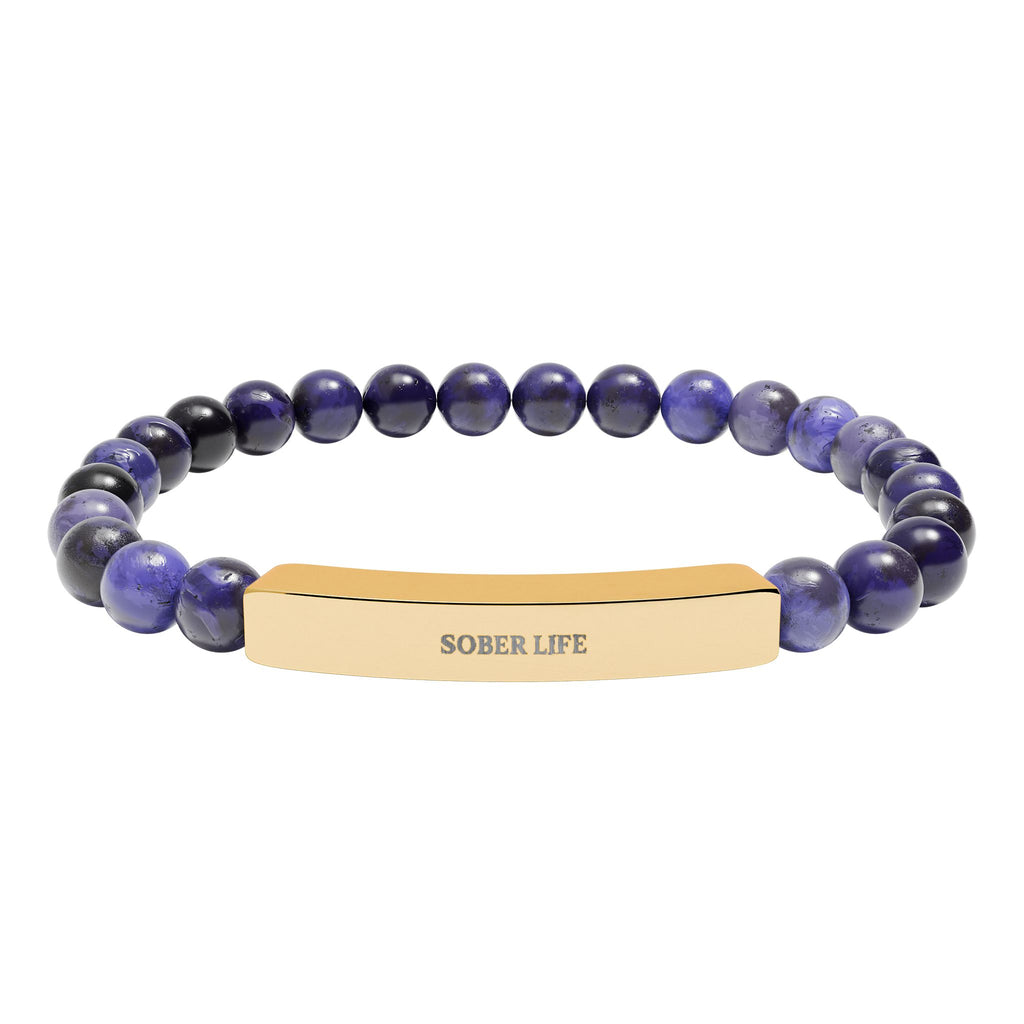 Engravable Natural Stone Stretch Bar Bracelet – Personalized Beaded Bracelet