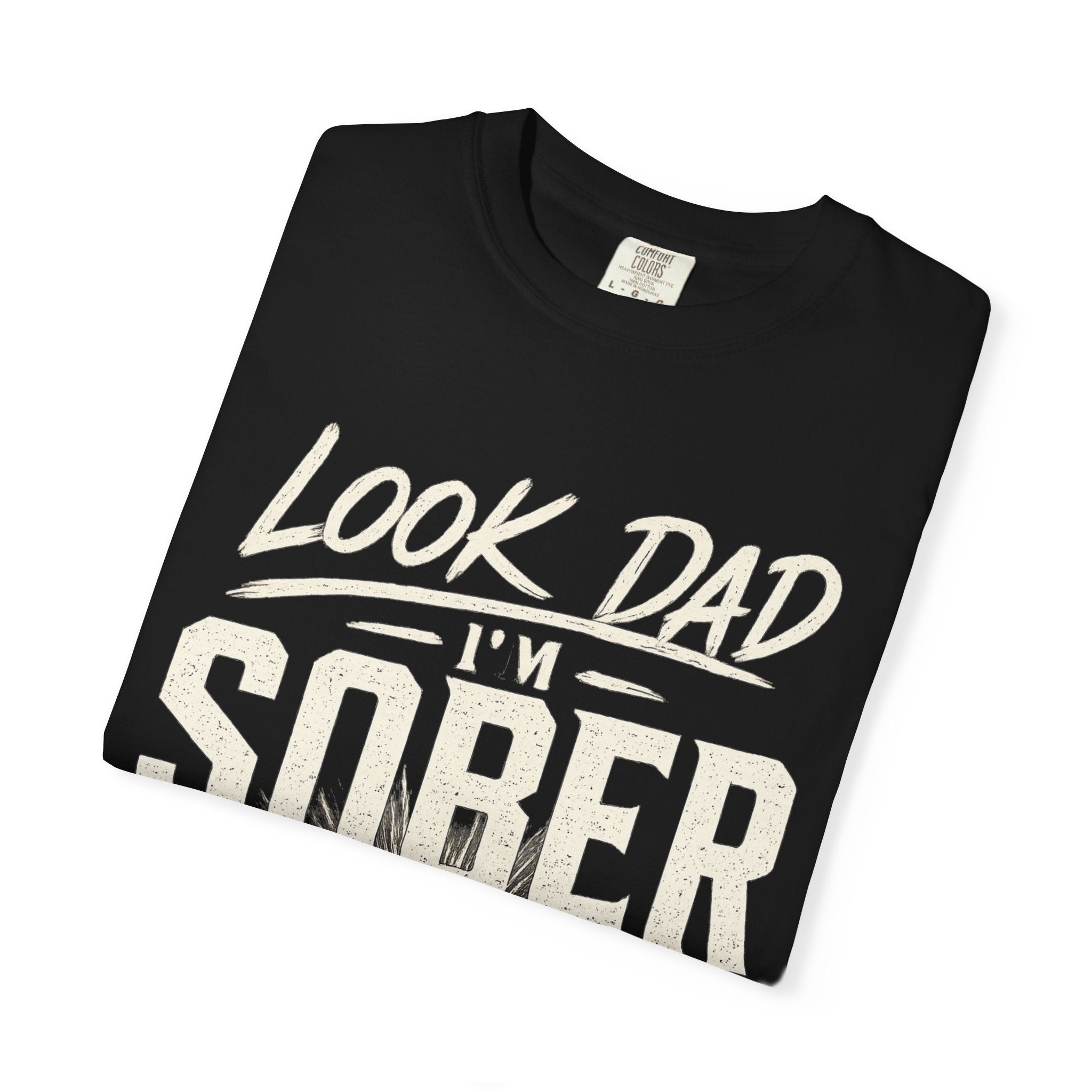 Look Dad I’m Sober T-Shirt – Recovery & Sobriety Mountain Design