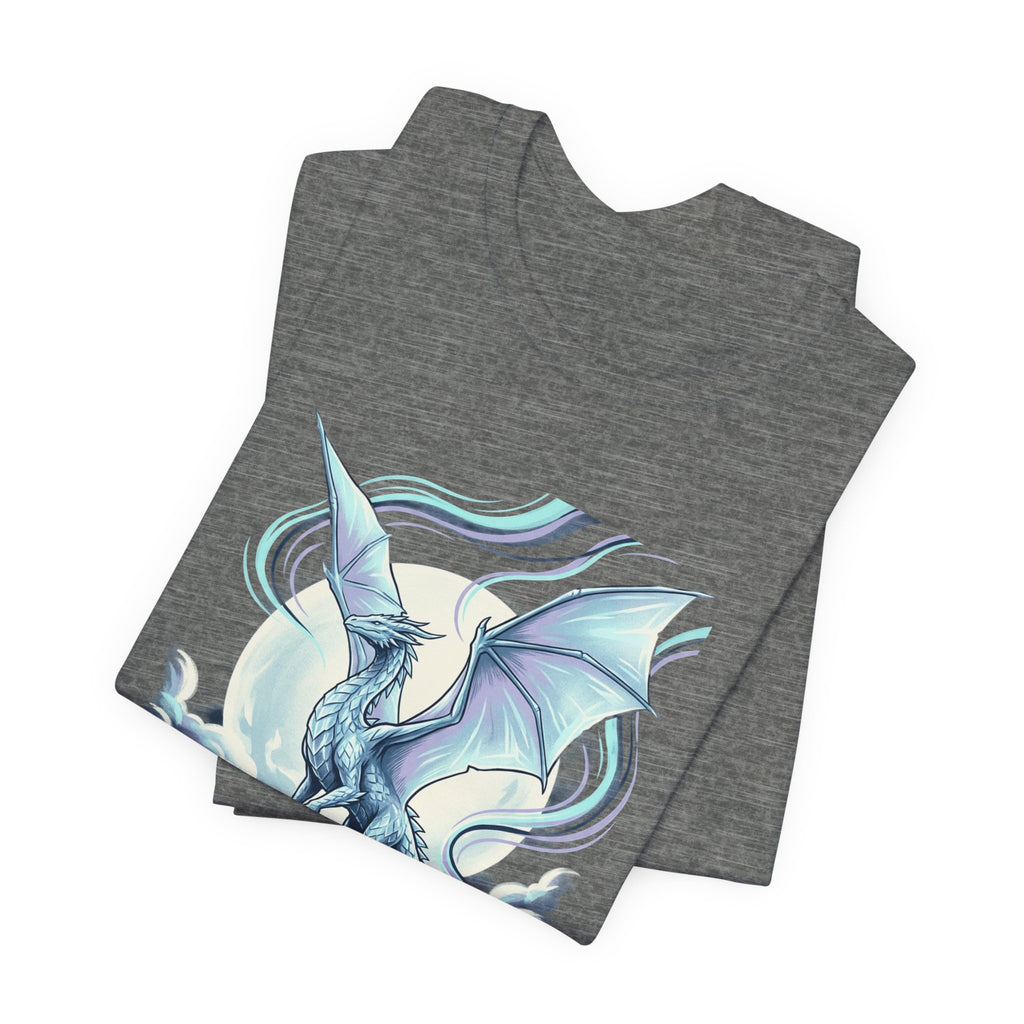 Ice Dragon Illustration T-Shirt | Fantasy Dragon Art, Mythical Creature Tee
