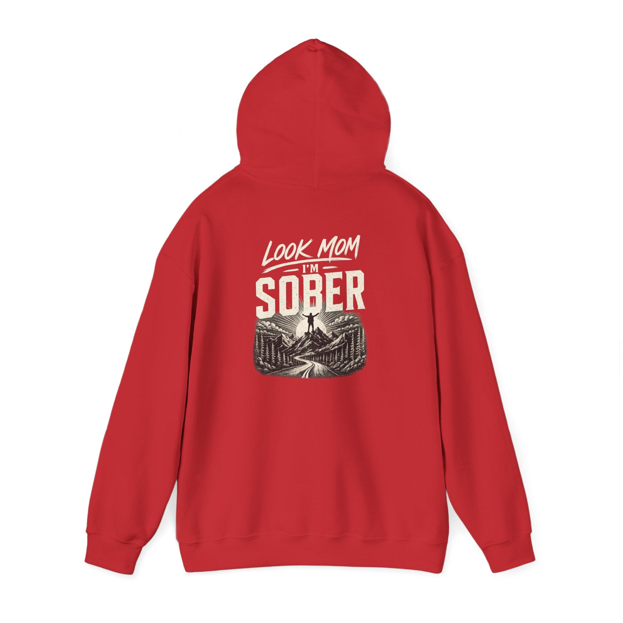Hoodie — "Sober" Mountain Path Vintage Graphic Pullover