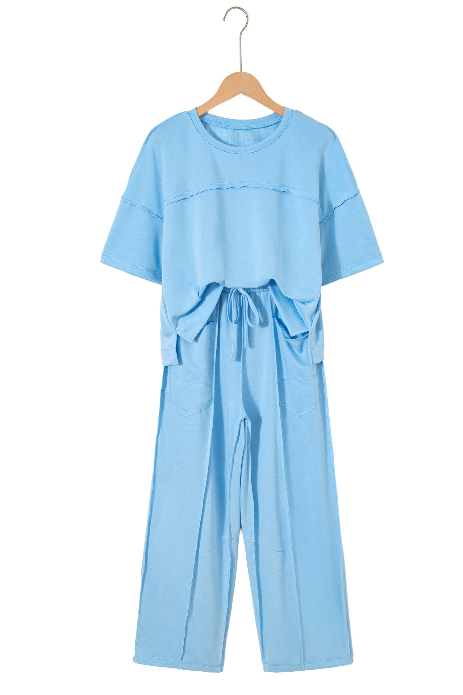 Racing Red Drop Shoulder Boxy Tee and Barrel Pants Set