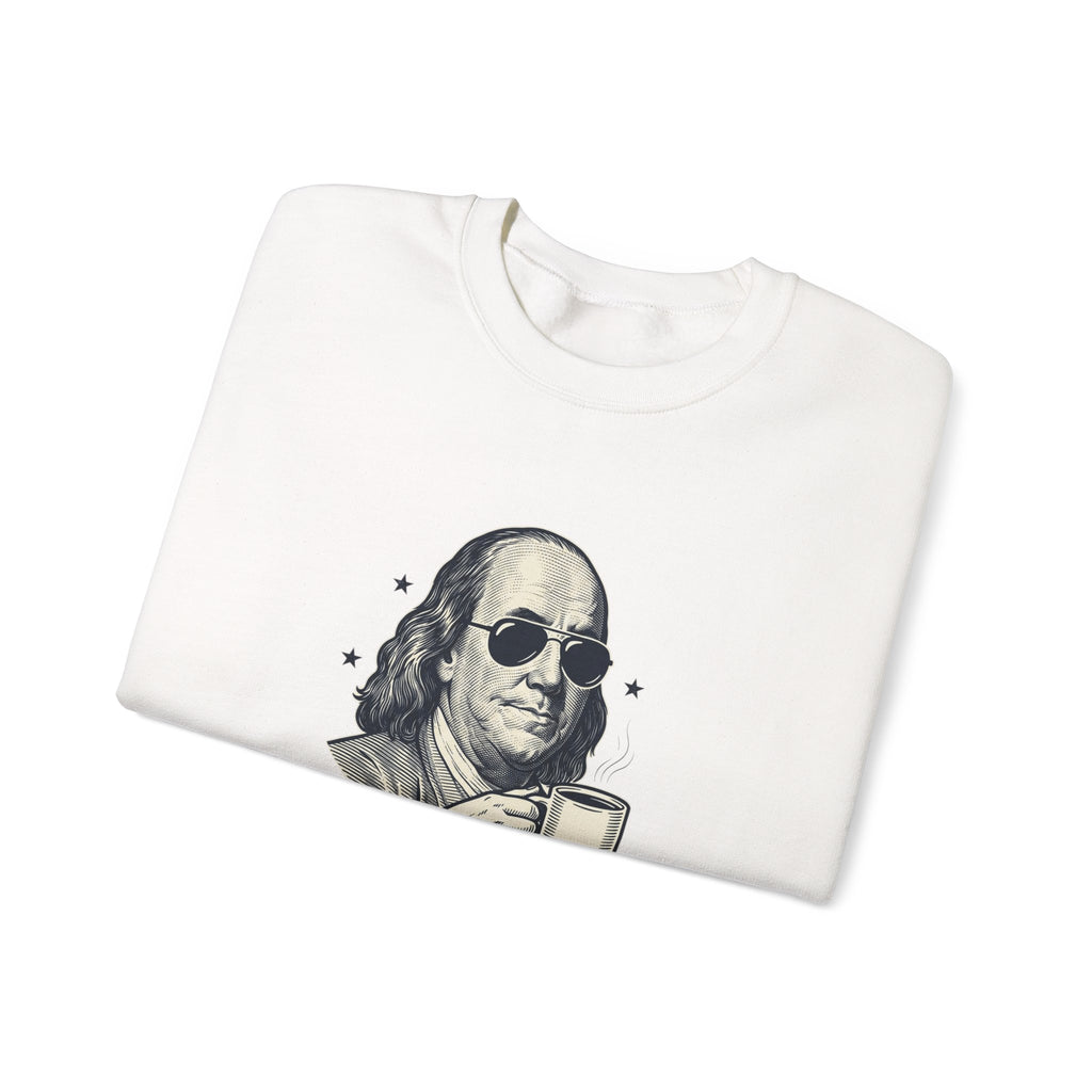 Revolution Runs on Coffee Crewneck Sweatshirt | Founding Daddies Americana, Vintage Portrait Tee